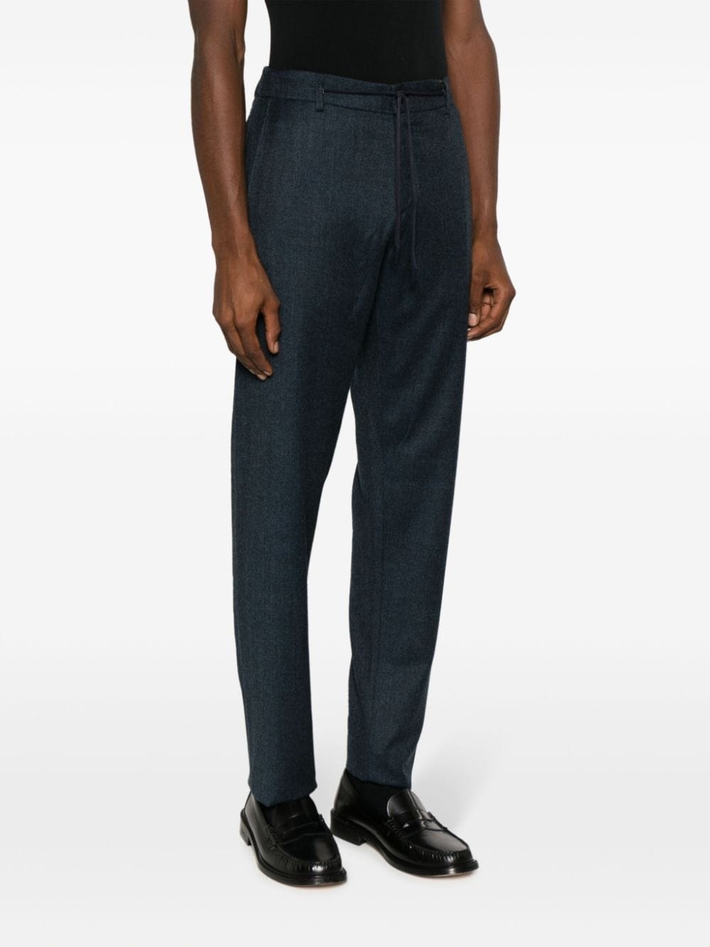 drawstring-waist wool trousers - 3