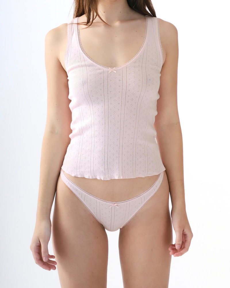 Cou Cou The Thong: Pointelle Baby Pink outlook