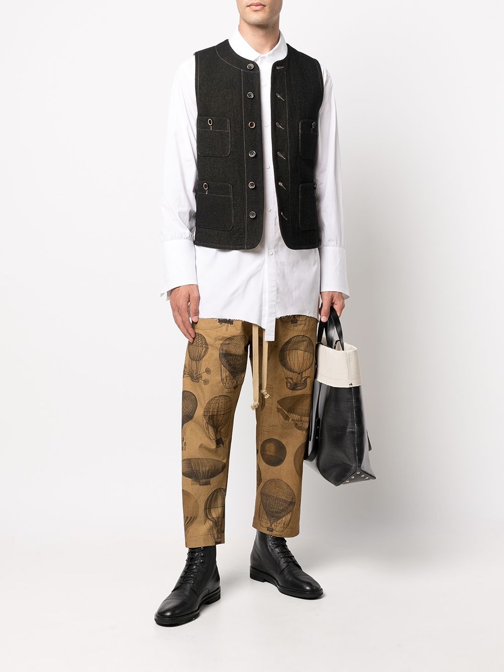 contrasting-panel buttoned waistcoat - 2