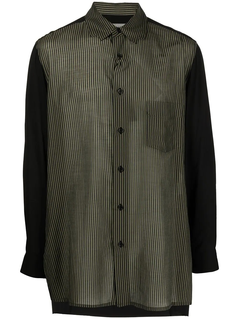 stripe-panelled oversized shirt - 1