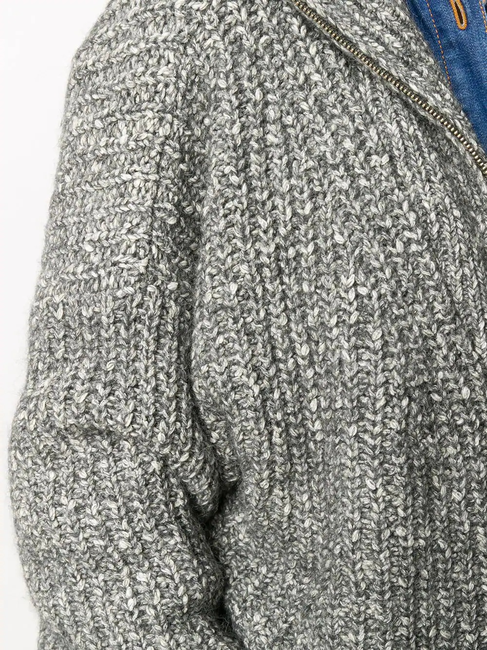 chunky knit zipped jumper - 5