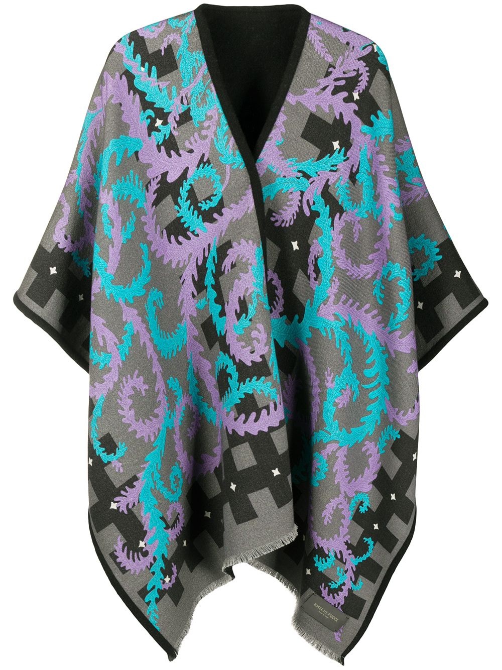 x Koché abstract-print oversize wool scarf - 1