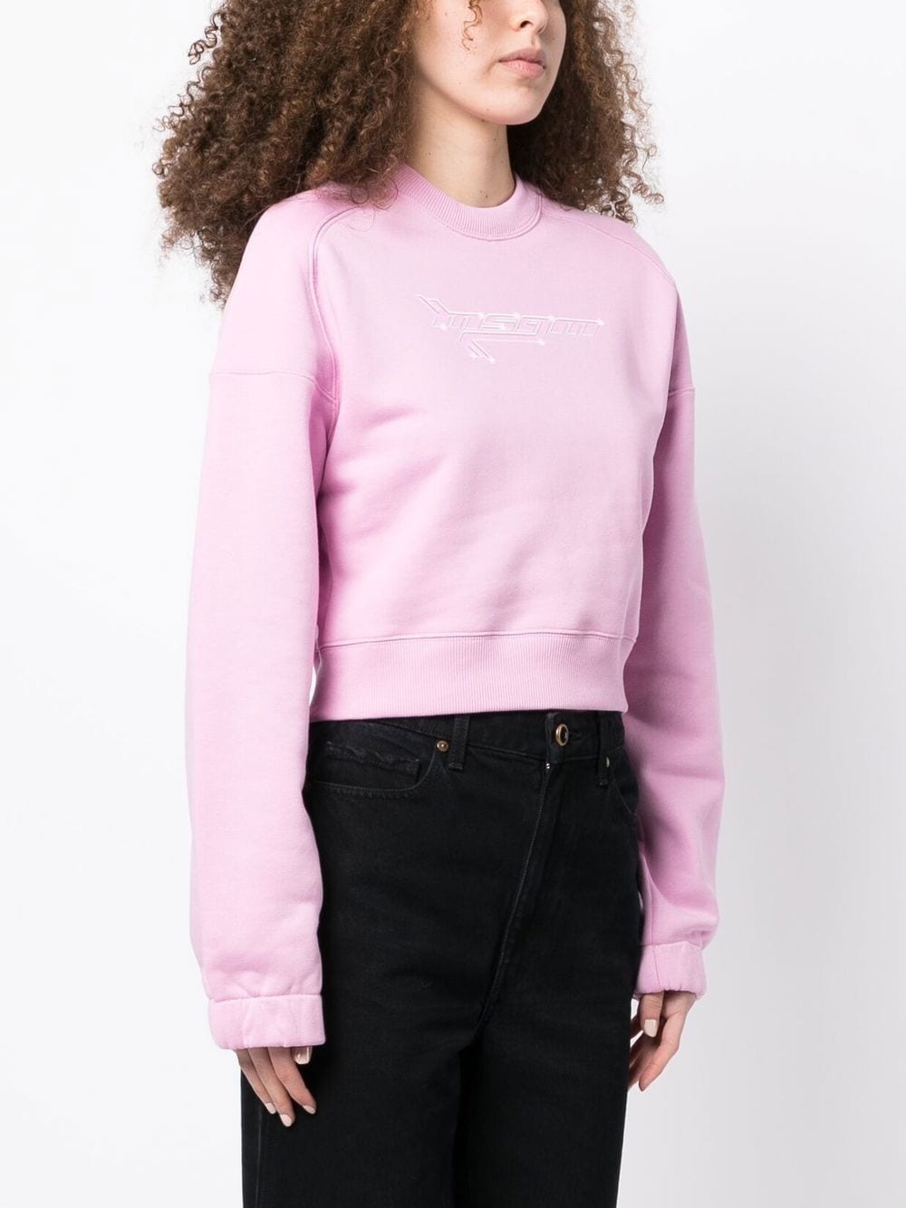 logo-print crew neck sweatshirt - 3