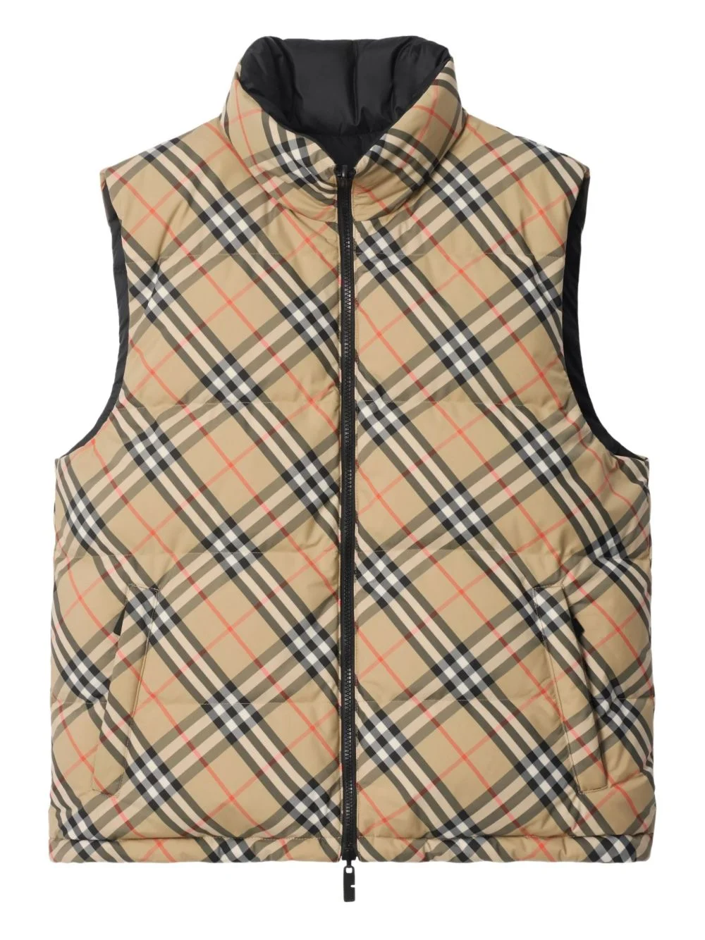reversible check puffer gilet - 1