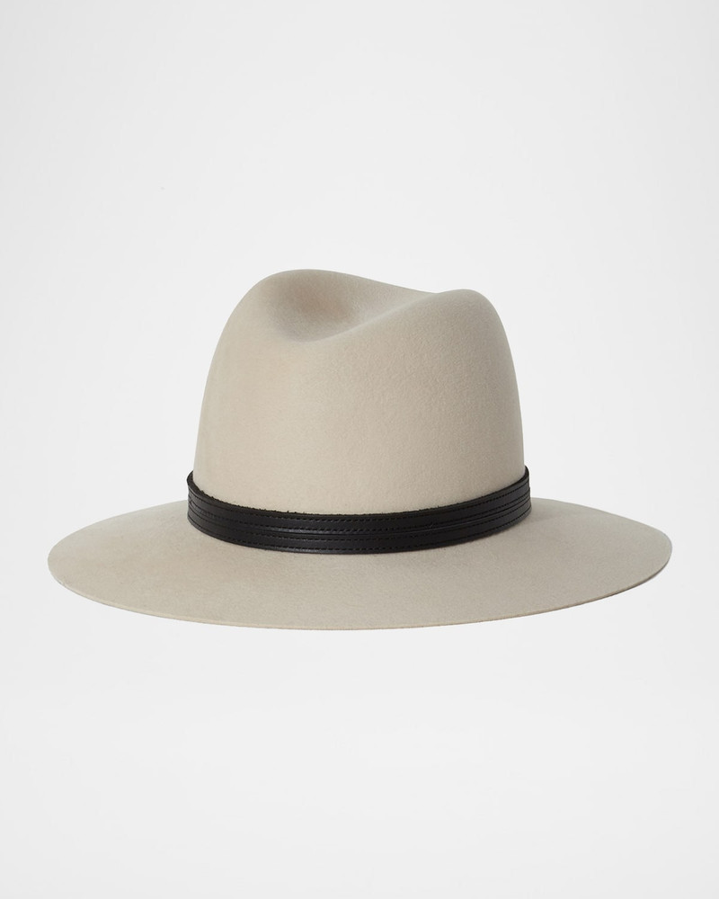 Corinne Belted Wool Fedora Hat 1