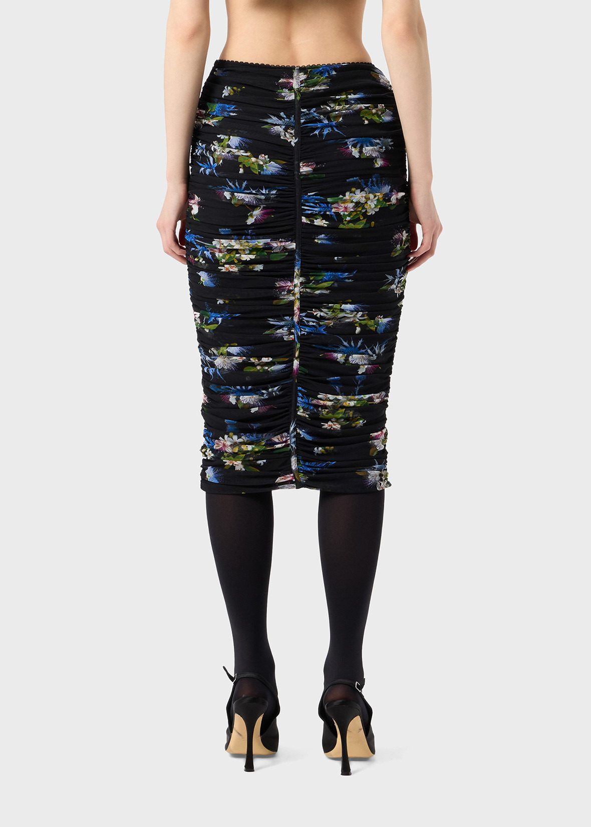 TULLE SKIRT WITH BOUQUET PRINT - 4