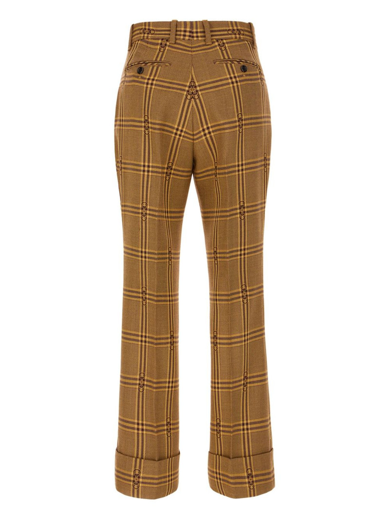 GUCCI Horsebit checked flared trousers outlook