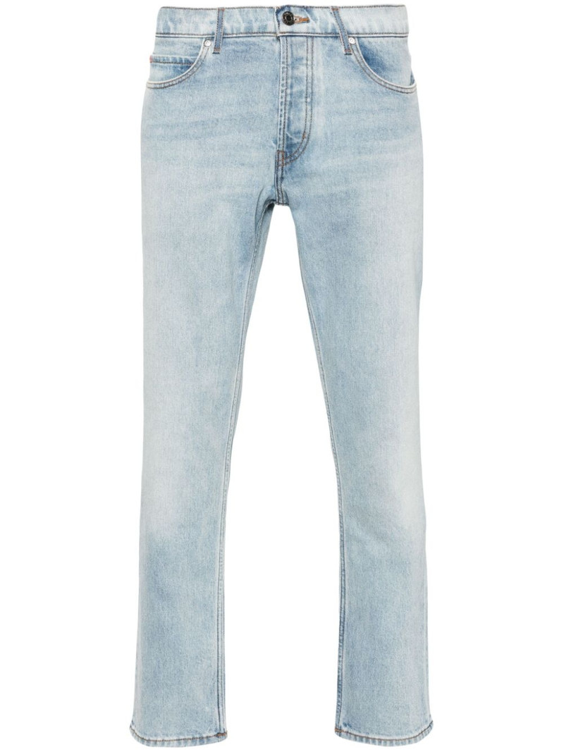 slim-leg cotton-blend jeans 1