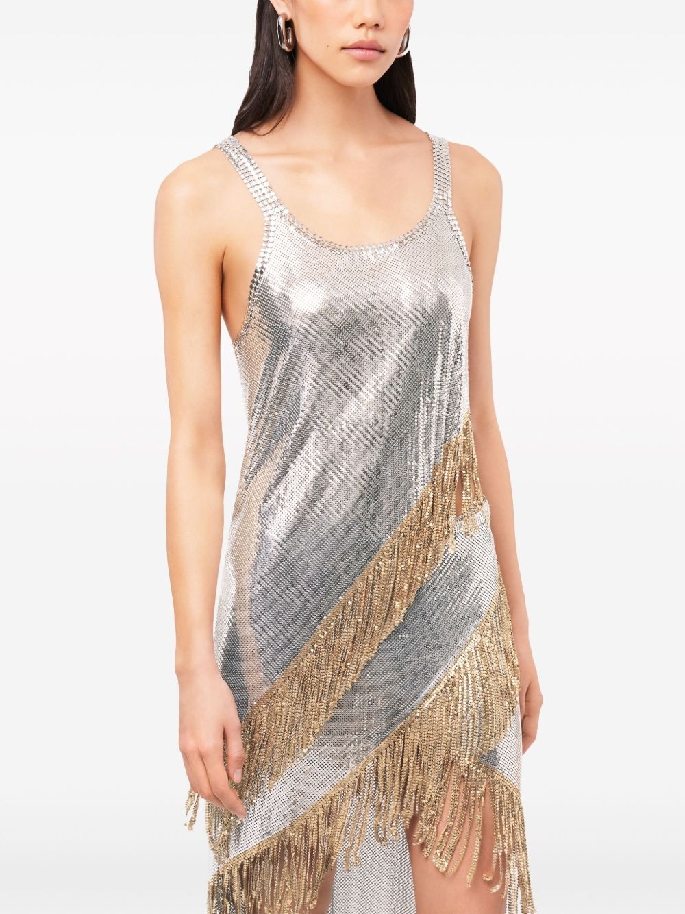 fringed chainmail tank top - 5