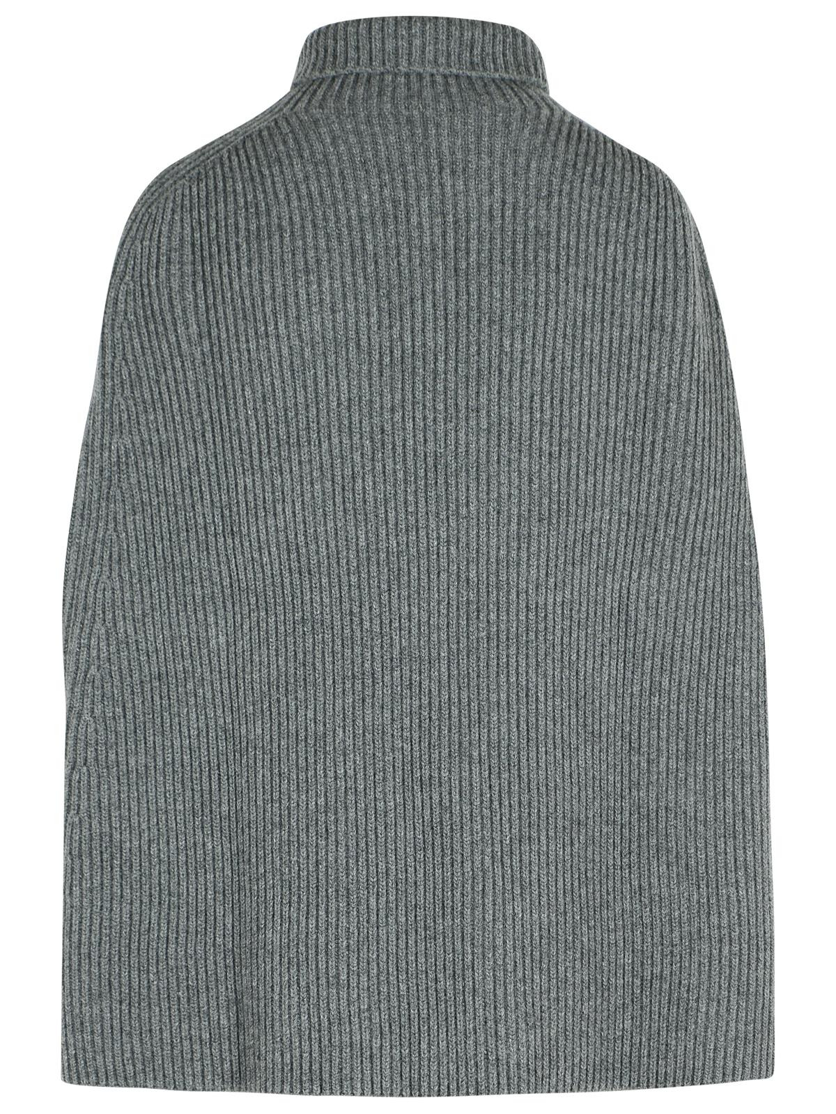 Jil Sander 'Koala' Grey Wool Turtleneck Cape Women - 3