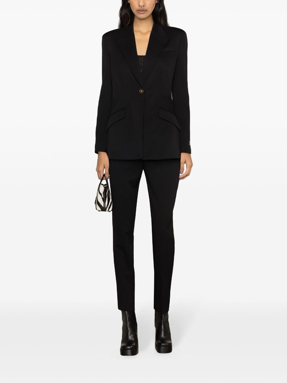 Medusa Head-plaque tapered trousers - 4