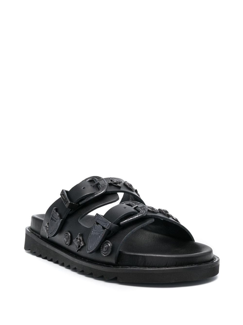stud-embellished leather slides - 2