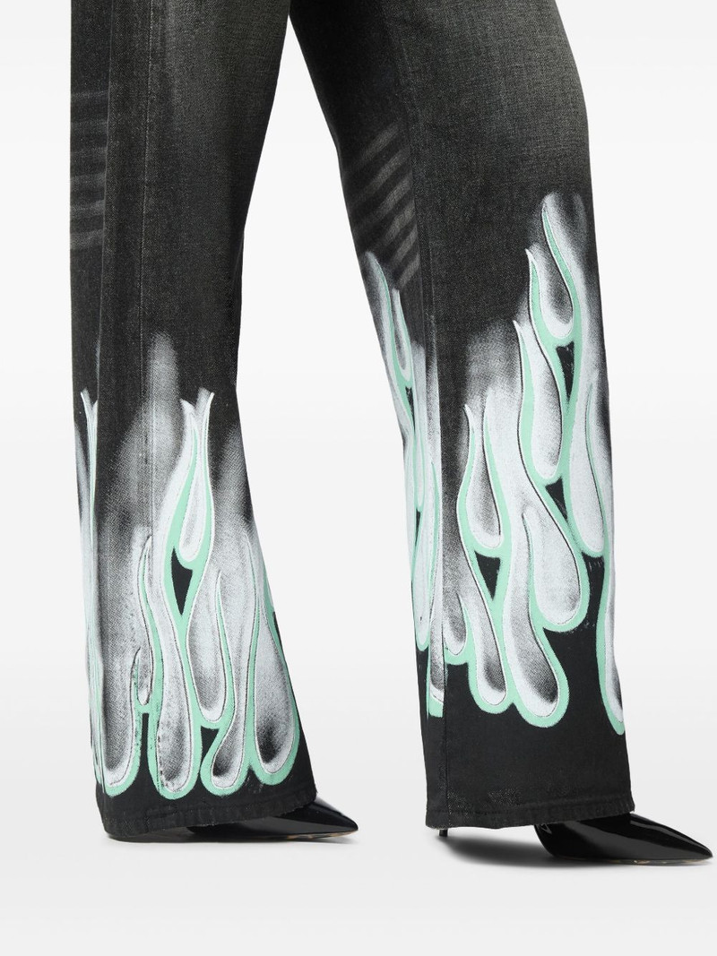flame-print jeans 5