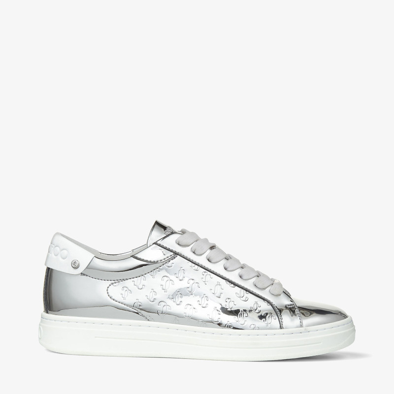 Rome/F
Silver Leather and Metallic JC Monogram Pattern Low Top Trainers 1
