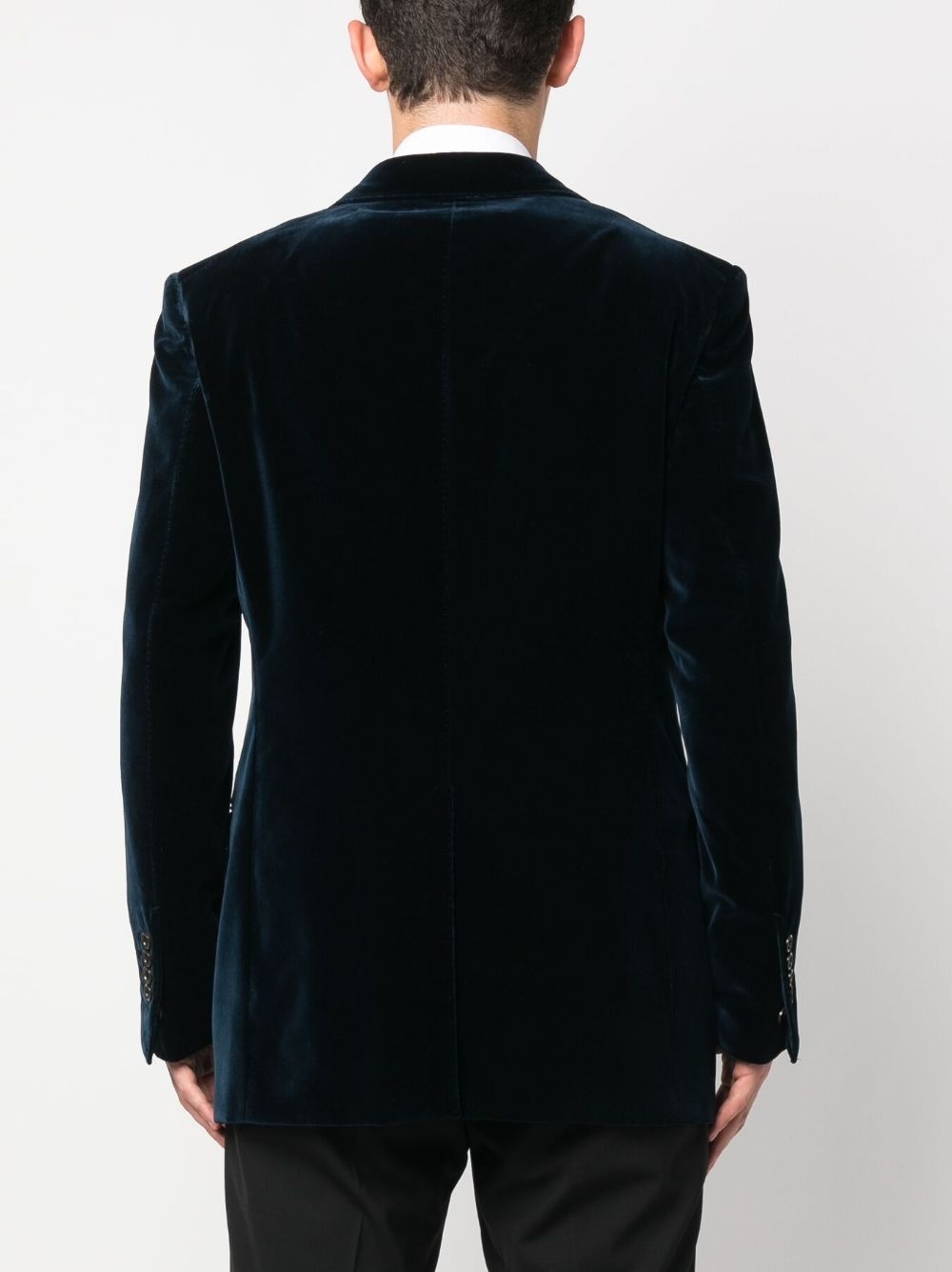 single-breasted velvet blazer - 4