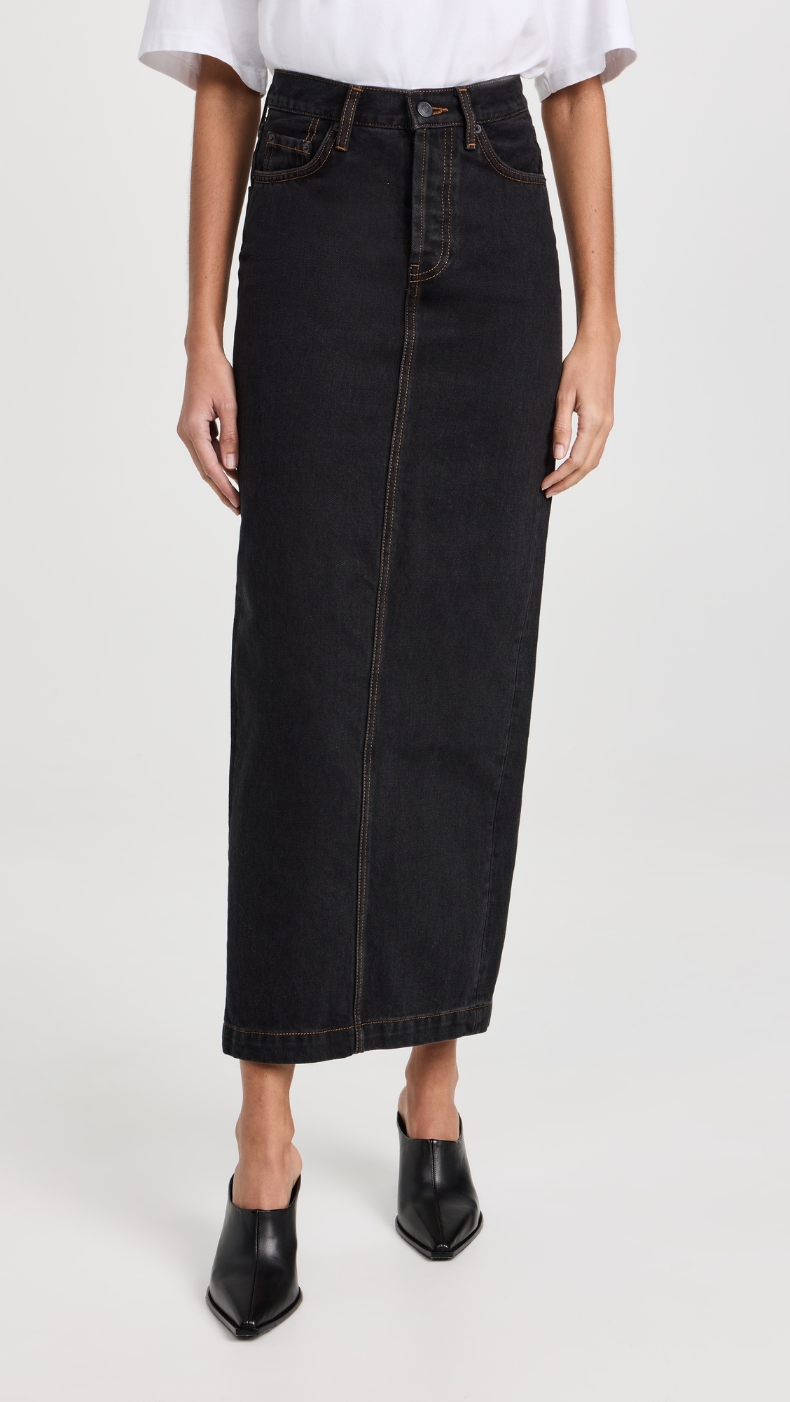 Denim Column Skirt - 1