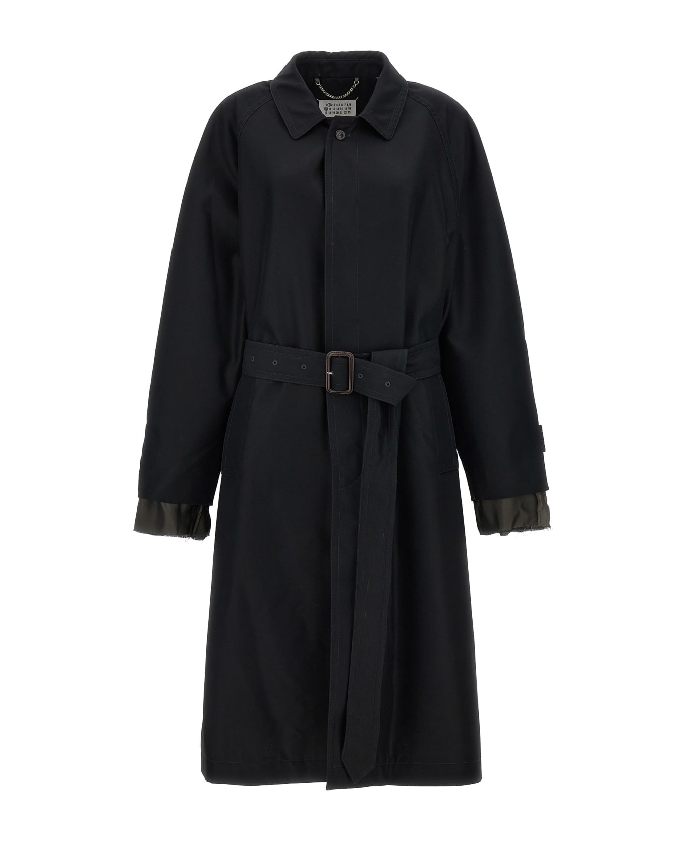 Long Single-breasted Trench Coat - 1