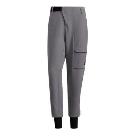 Men's adidas Solid Color Logo Printing Elastic Waistband Sports Pants/Trousers/Joggers Gray H13844 - 1