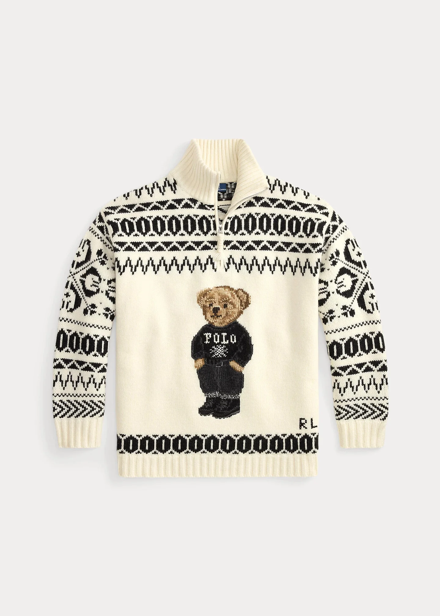 Ski Polo Bear Wool-Cashmere Quarter-Zip - 1