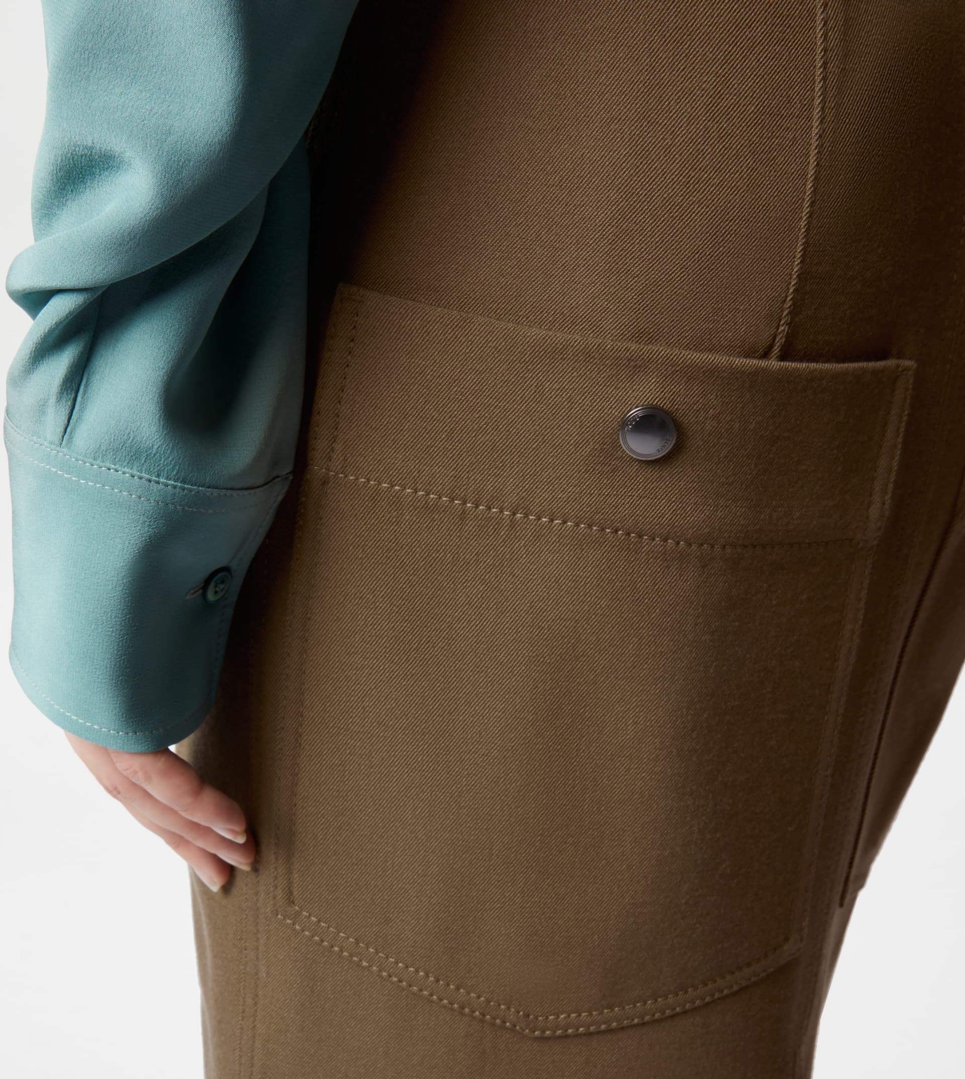 SKIRT IN WOOL - GREEN - 6