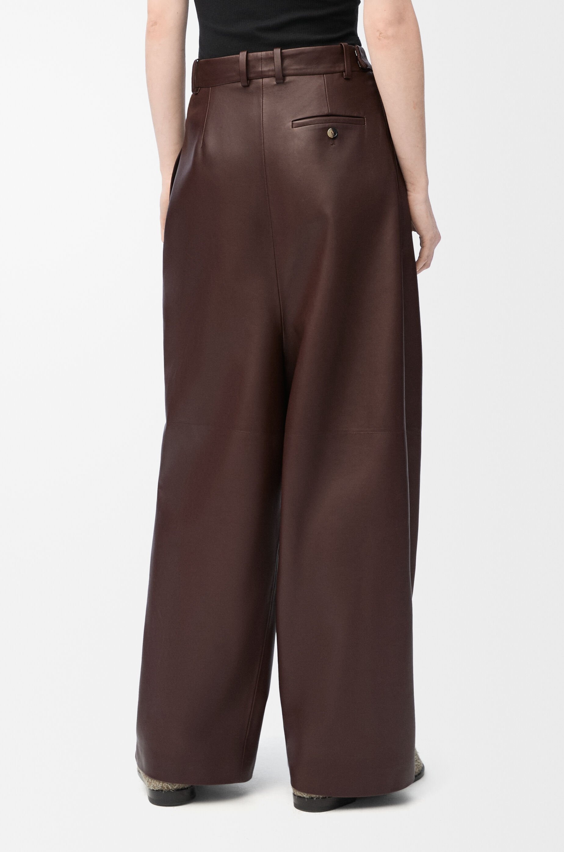 Draped trousers in nappa lambskin - 4