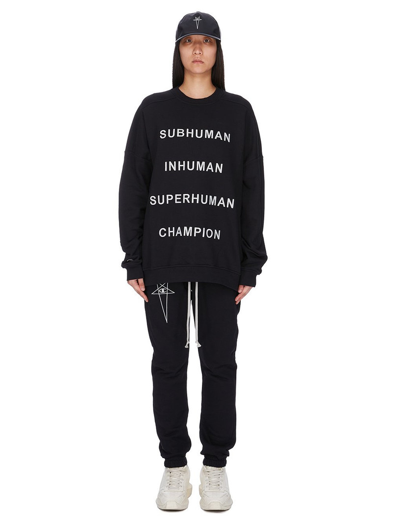 Rick Owens Black Champion Edition Jumbo Sweatshirt outlook