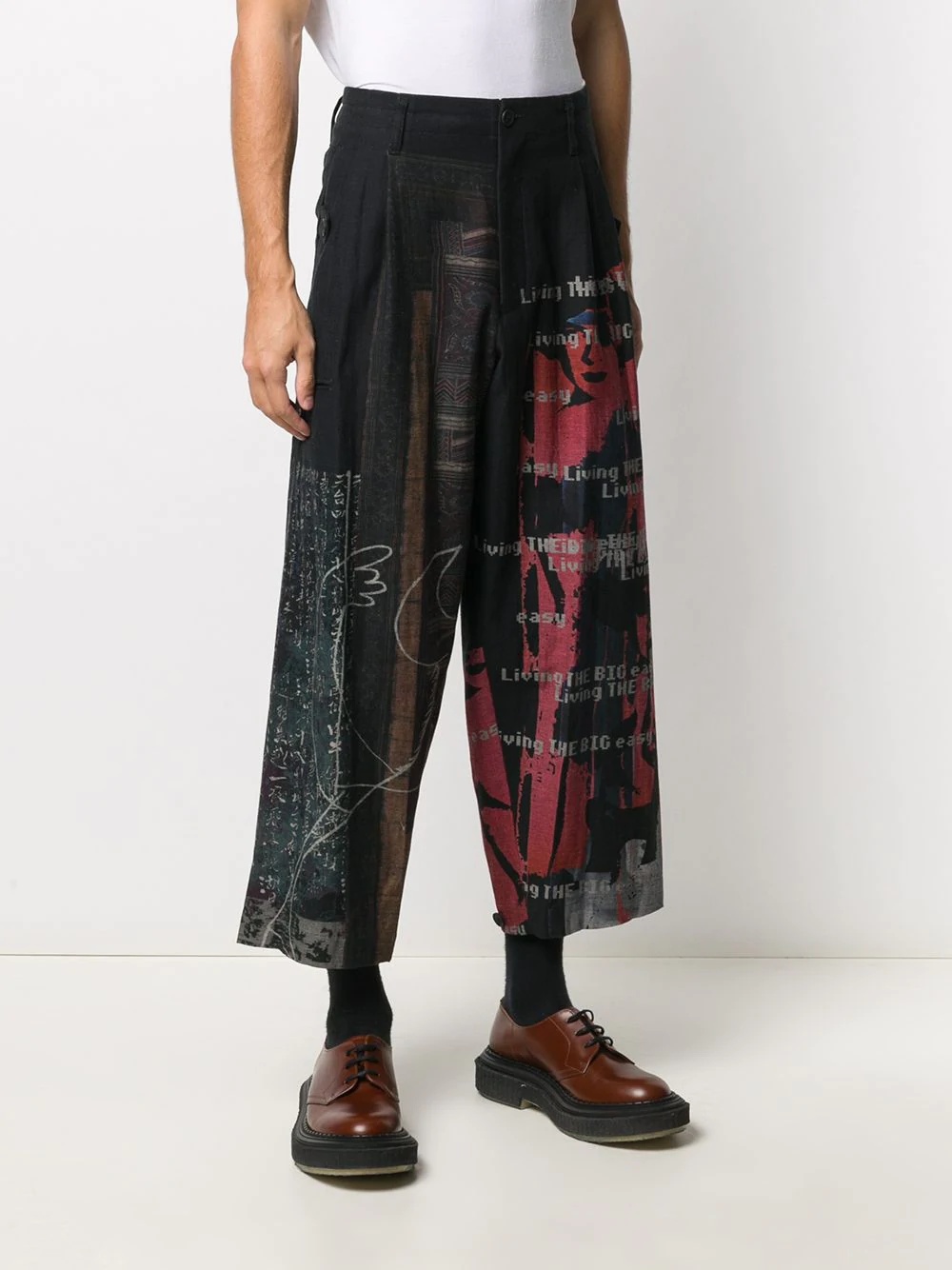 print wide leg trousers - 3