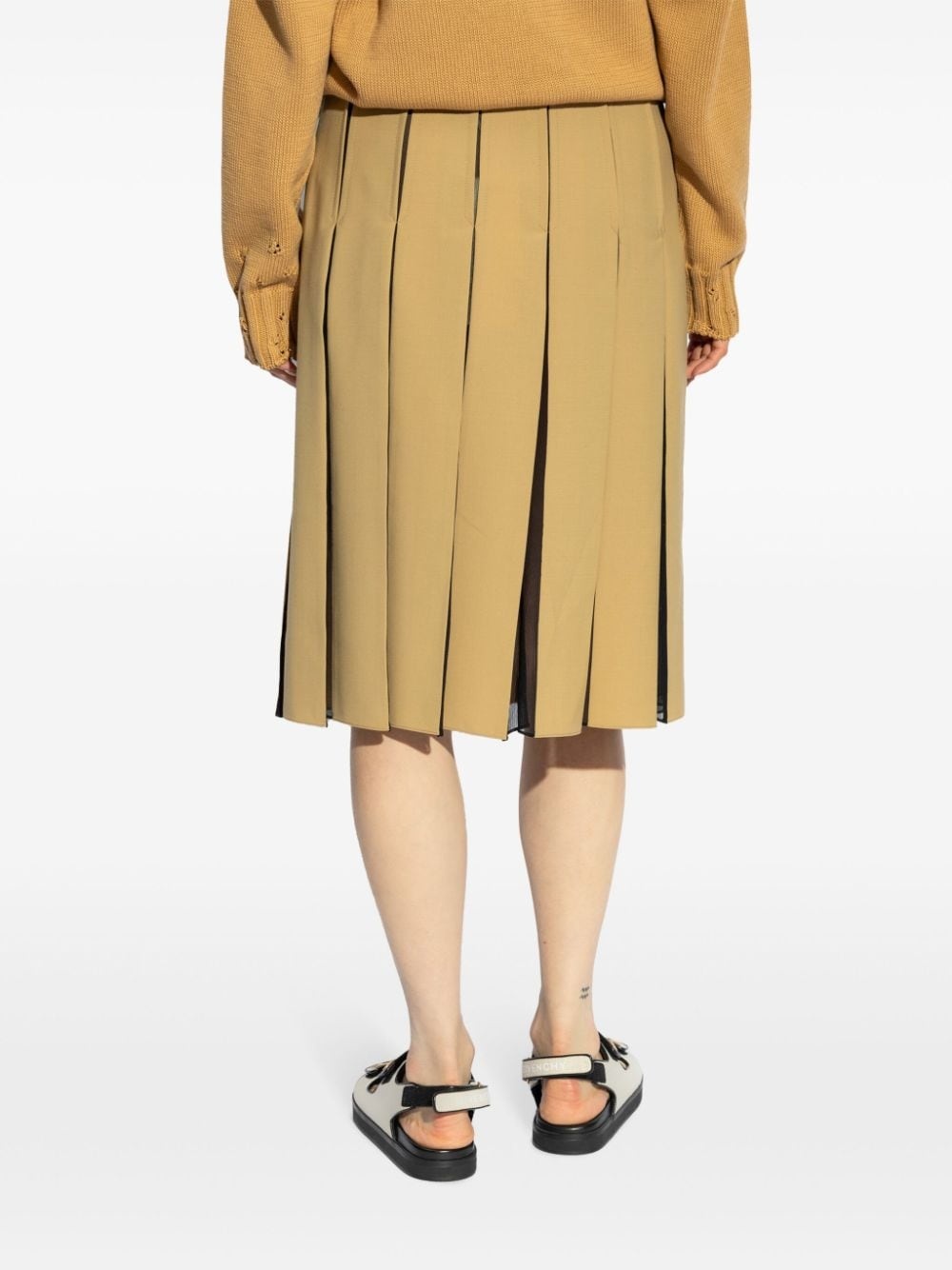 pleated colour contrast skirt - 4