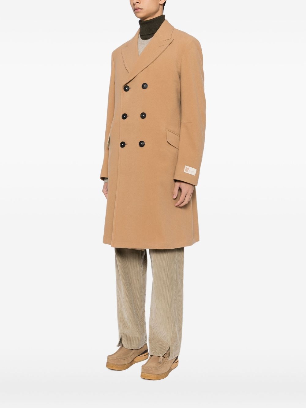 double-breasted wool coat - 3