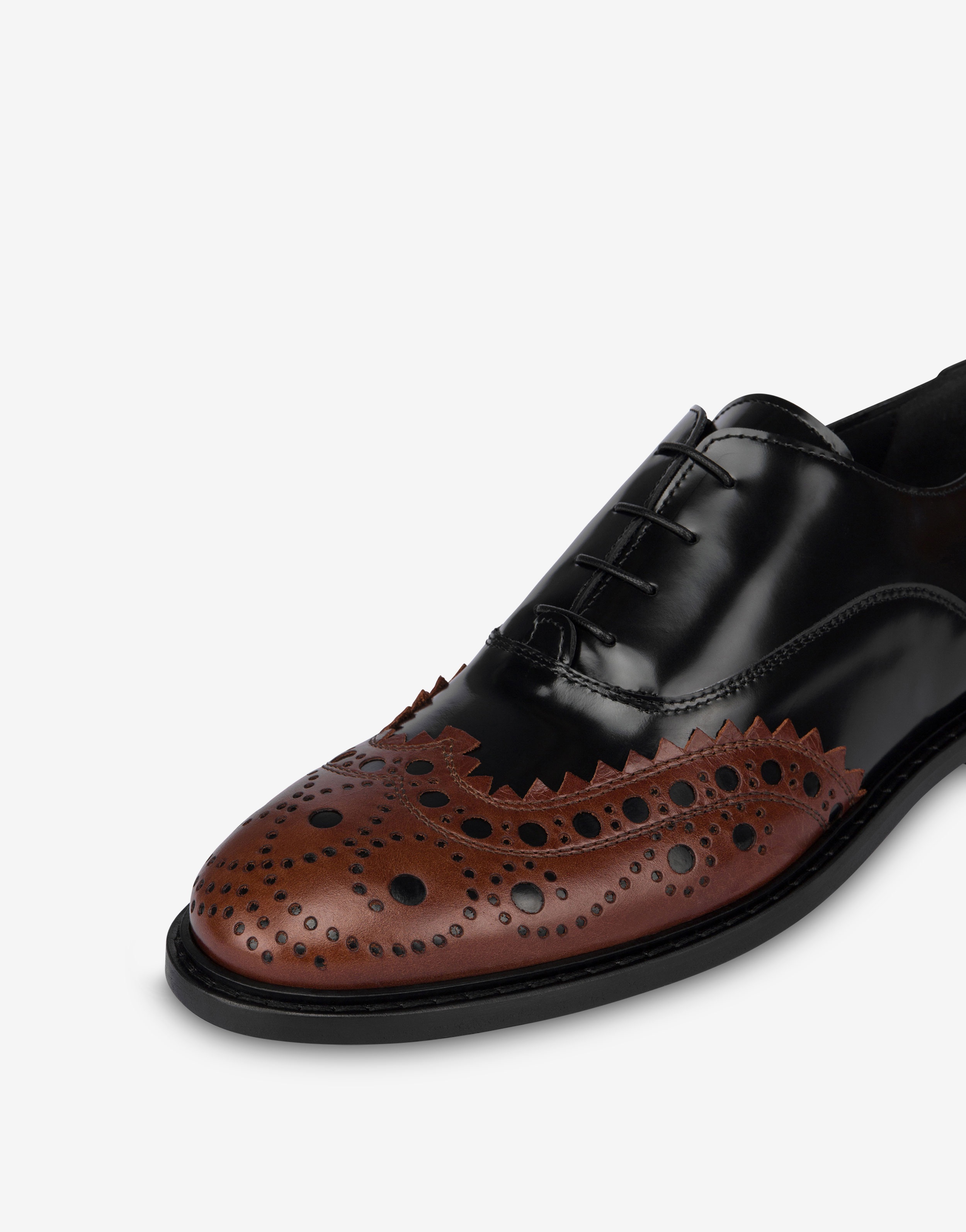 TWO-TONE CALFSKIN DERBY SHOES - 4