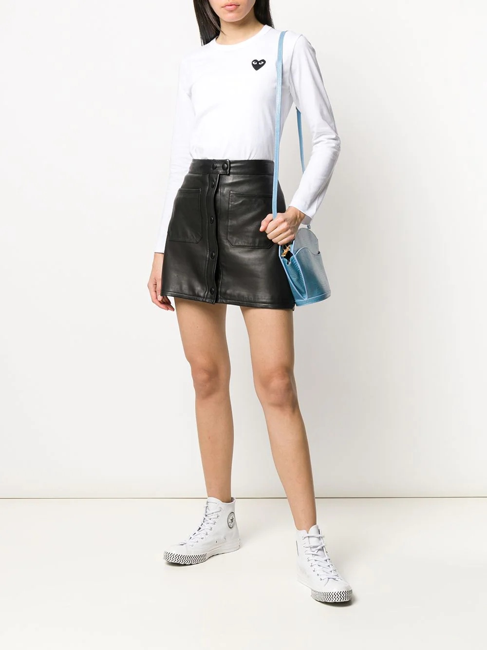 logo embroidered jersey top - 2