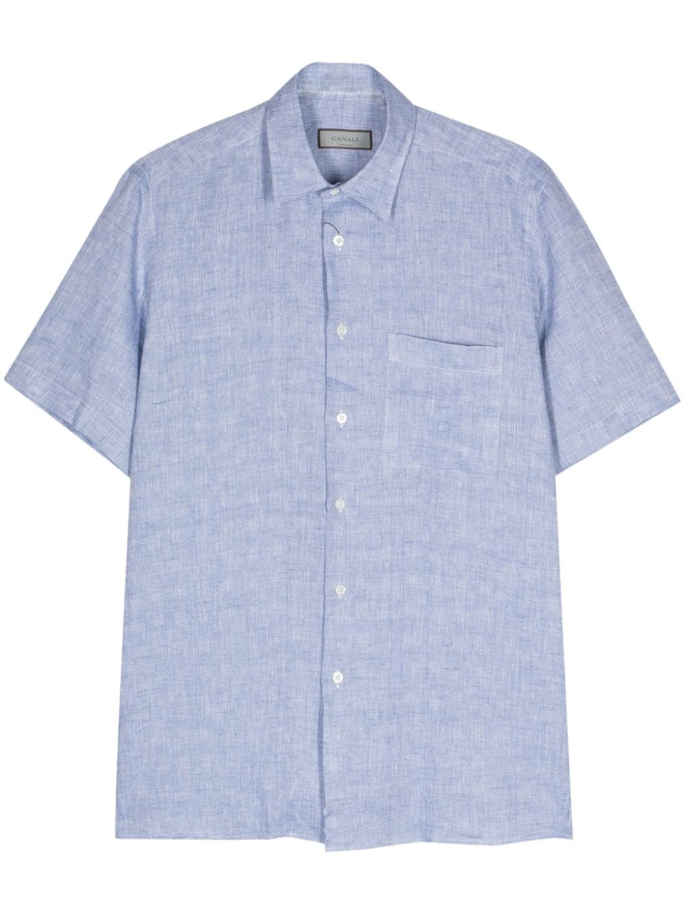 short-sleeve linen shirt - 1