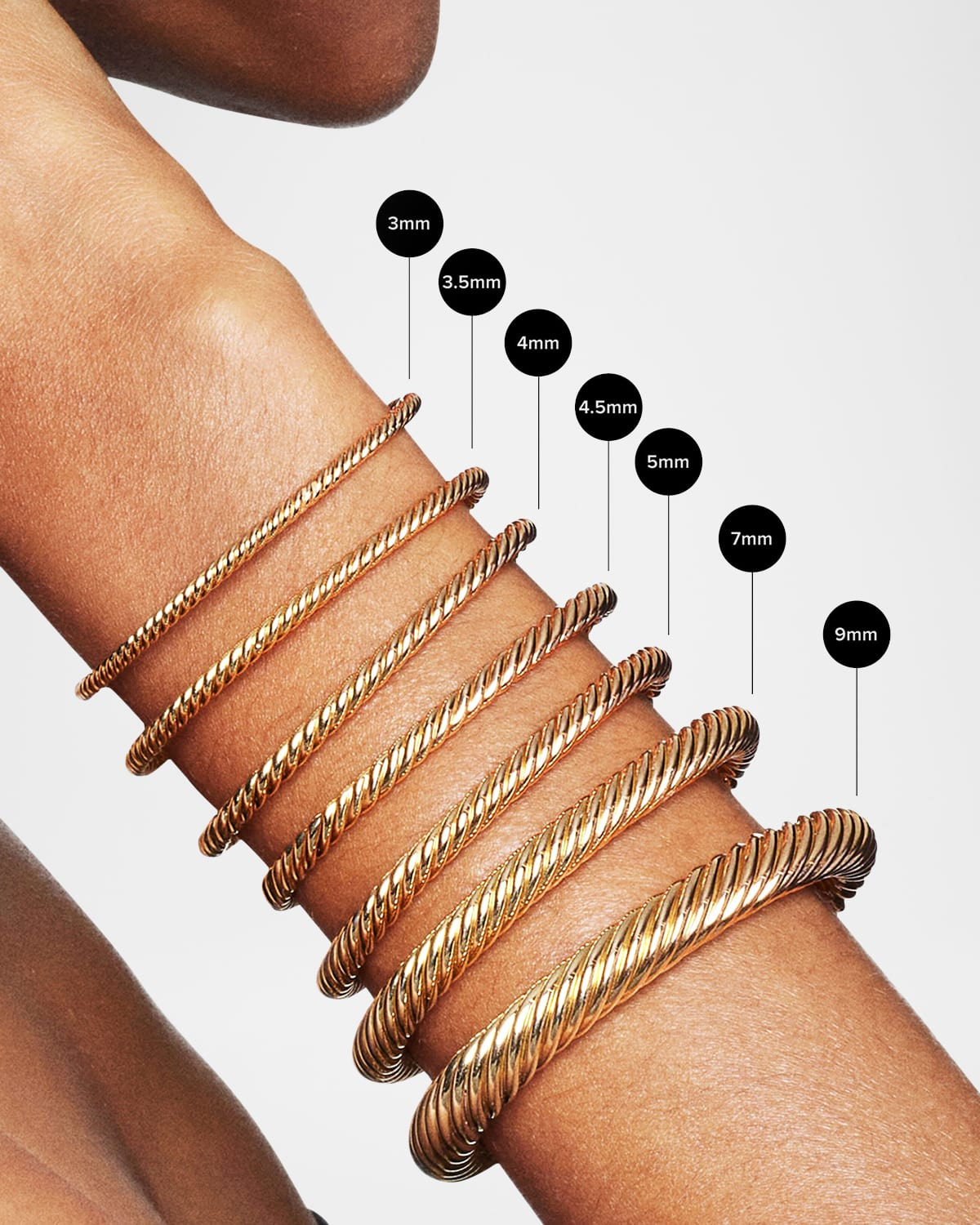 7mm Cable Bracelet in 18K Gold - 5