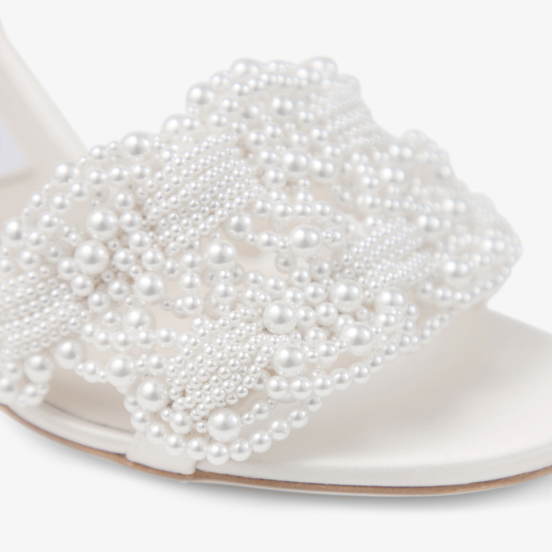 Cary 85
Ivory Satin Block Heel Sandal with Pearl Embellishments - 3