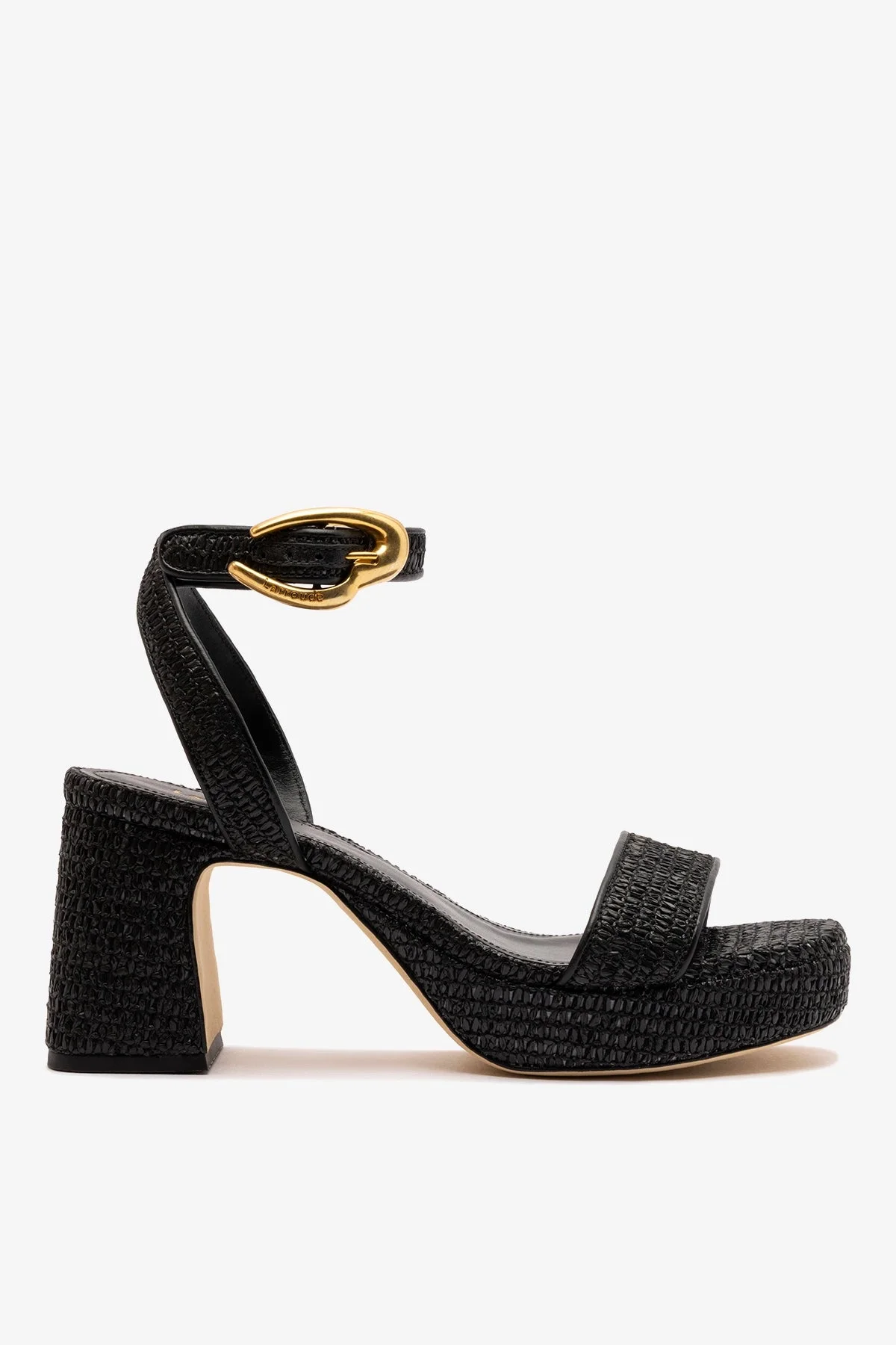 Dolly Verona Low Platform Sandal Black Raffia - 1