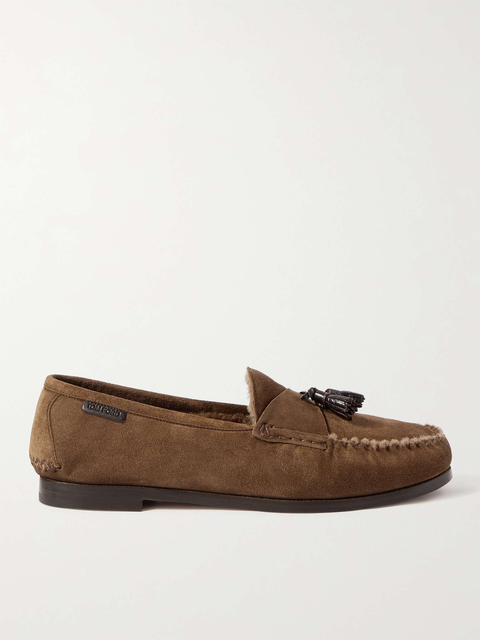 Berwick Shearling-Lined Tasselled Suede Loafers - 1