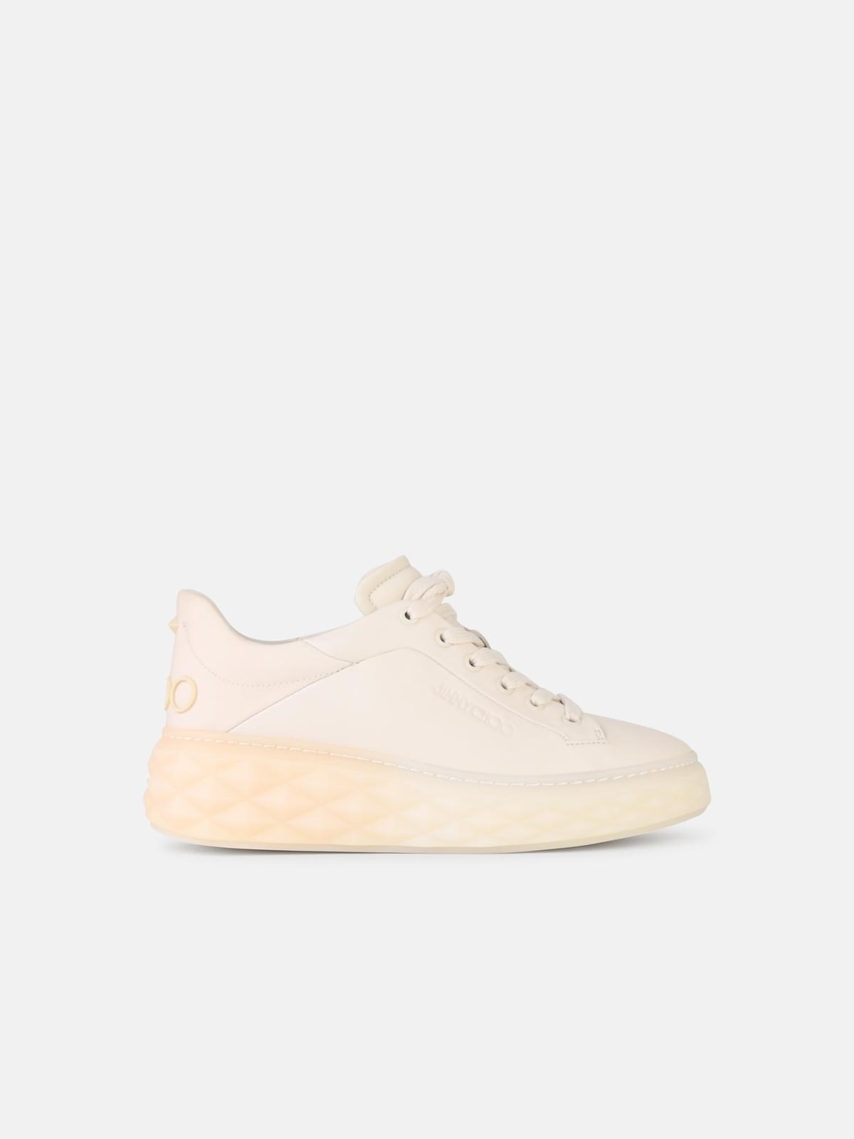 'DIAMOND' WHITE LEATHER BLEND SNEAKERS - 1