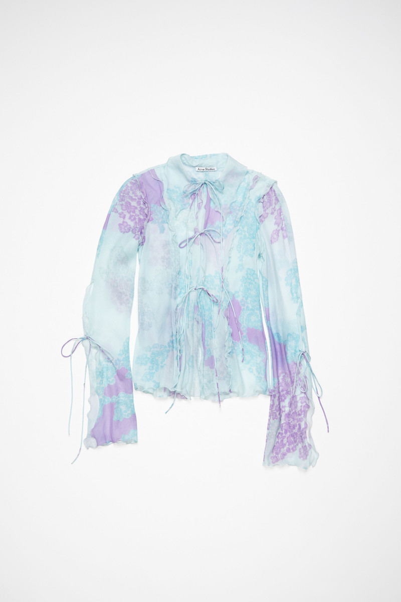 Print blouse - Blue/lilac - 1