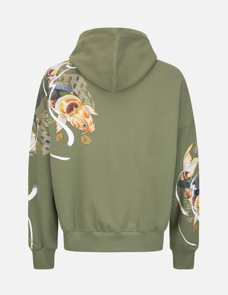 EVISU Tattoo Koi Print Hooded Sweatshirt outlook