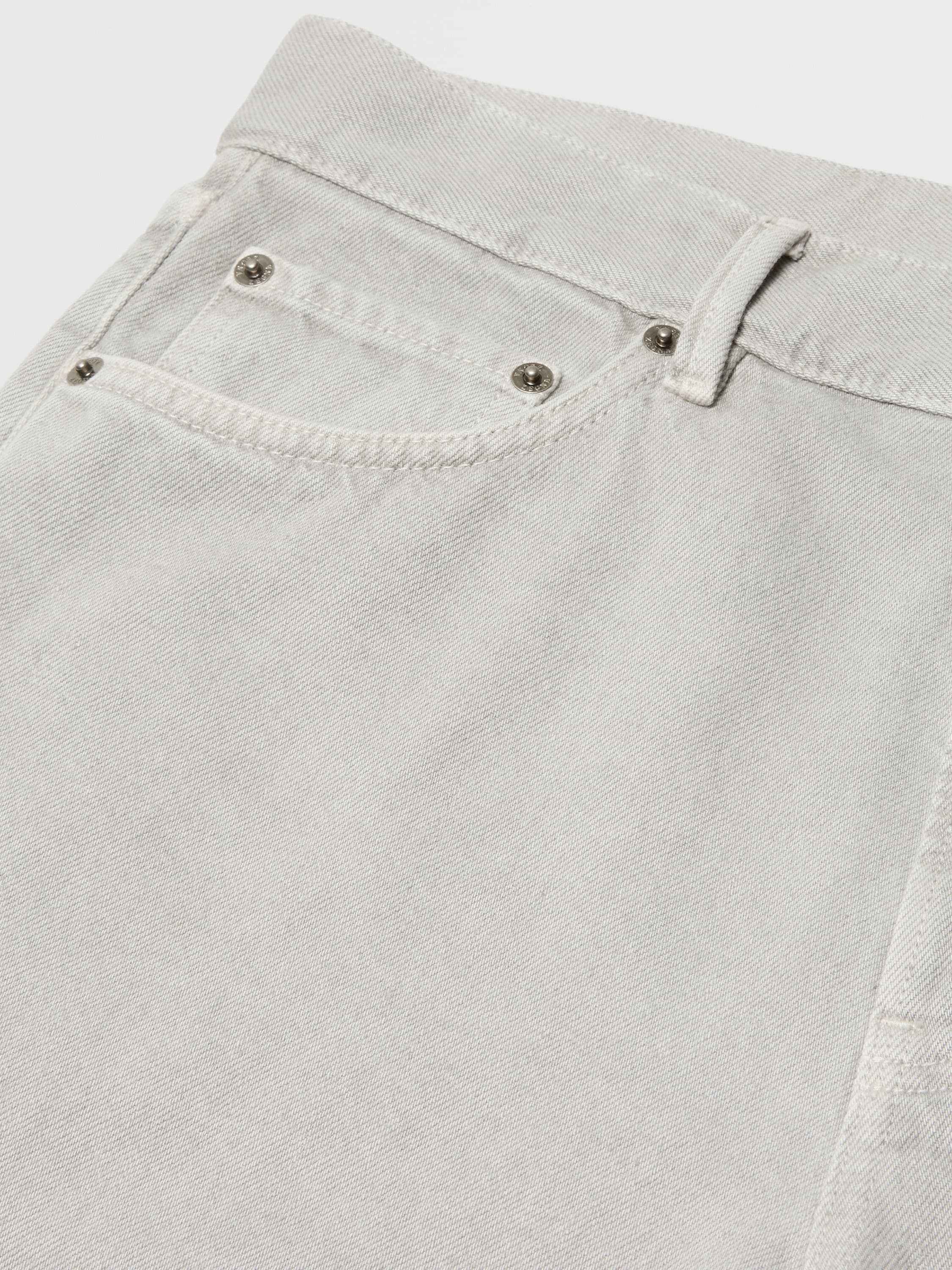 LIGHT GREY COTTON ROCCIA JEANS - 3