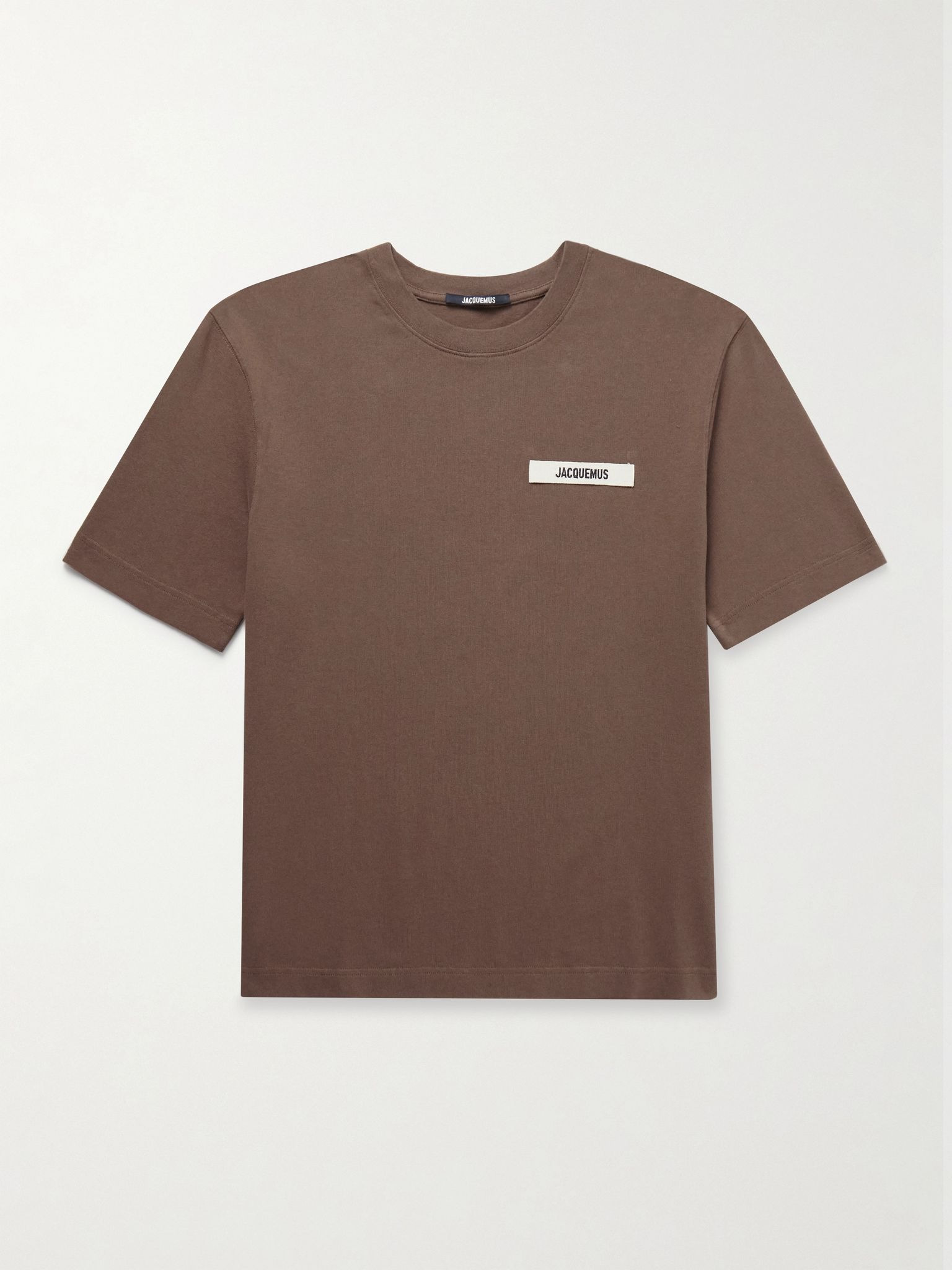 Logo-Appliquéd Cotton-Jersey T-Shirt Chocolate - 1