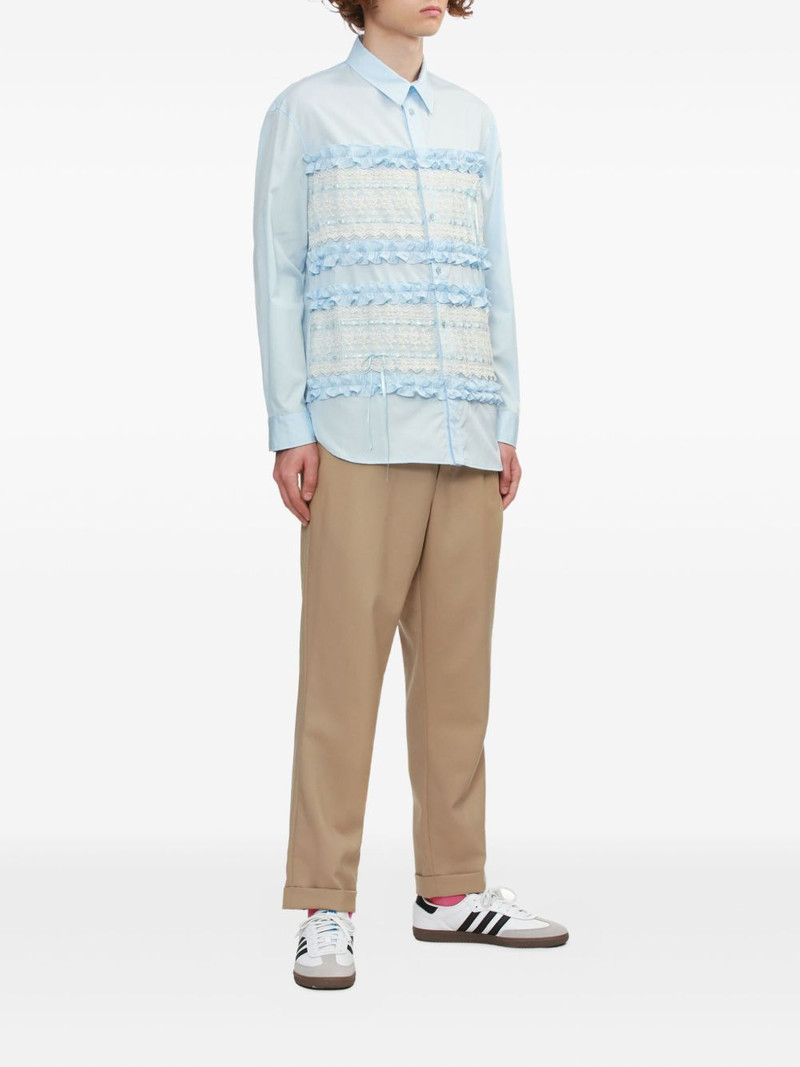 Simone Rocha lace-insert ruffled shirt outlook