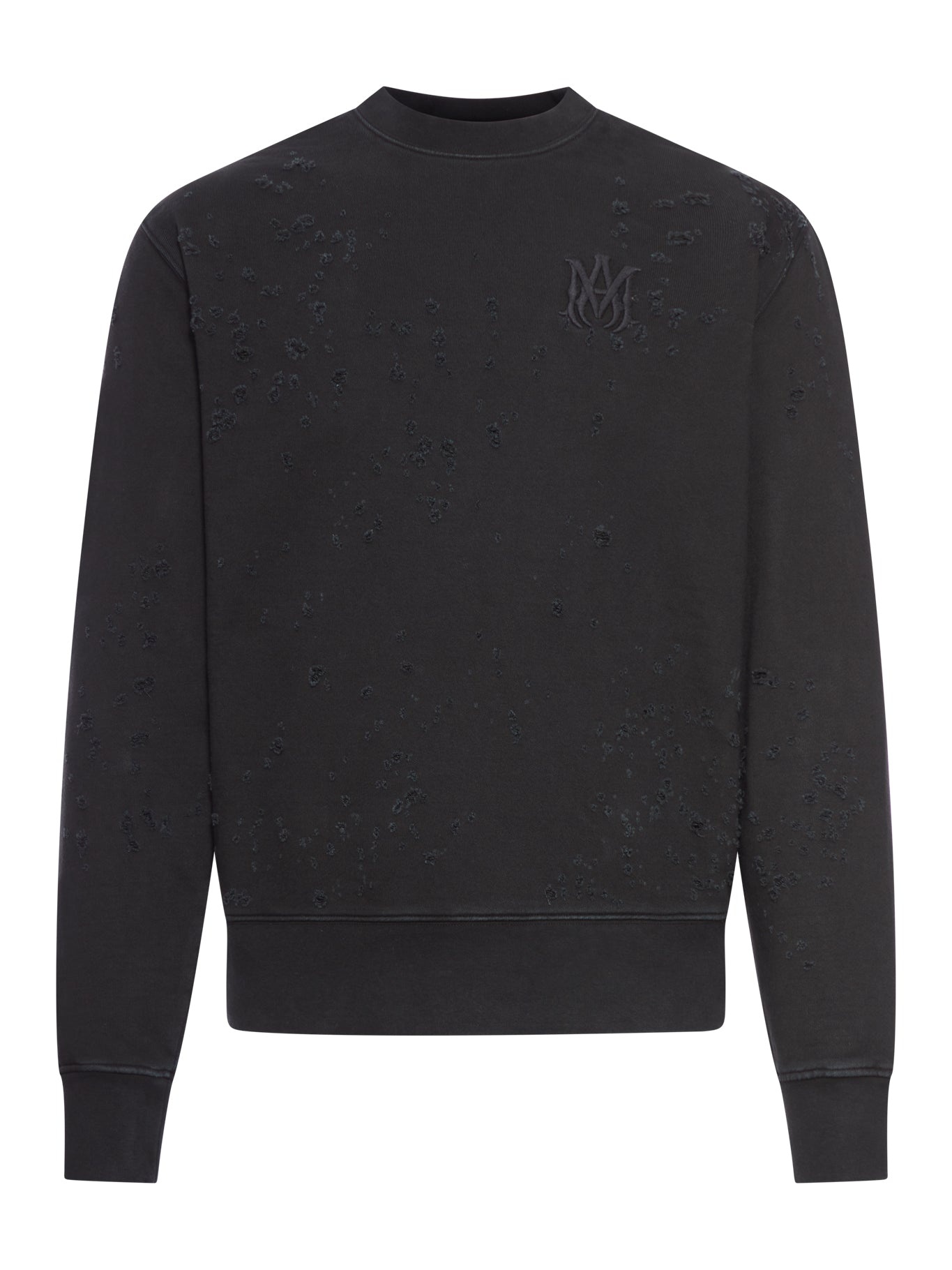 CREW NECK SWEATSHIRT WITH DESTROYED EFFECT - 2