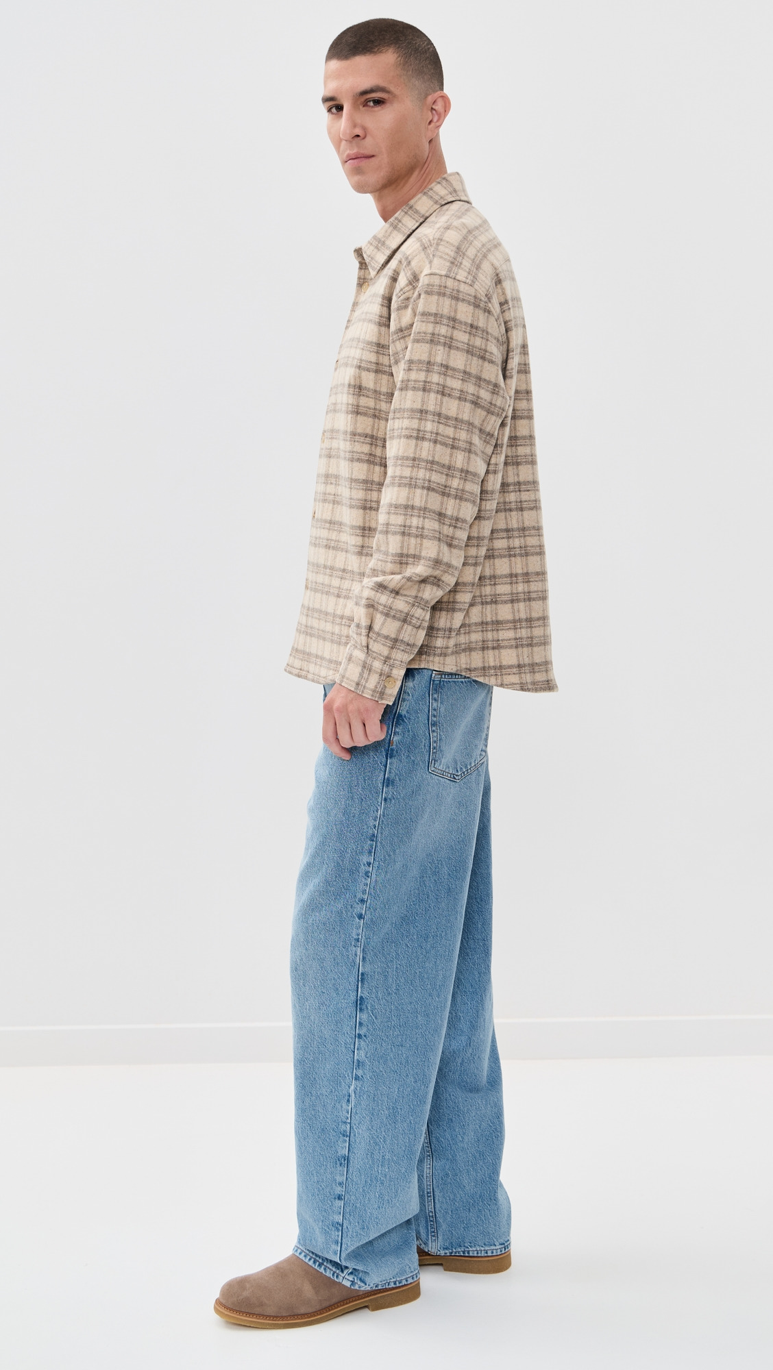 Woolen Plaid Overshirt - 3