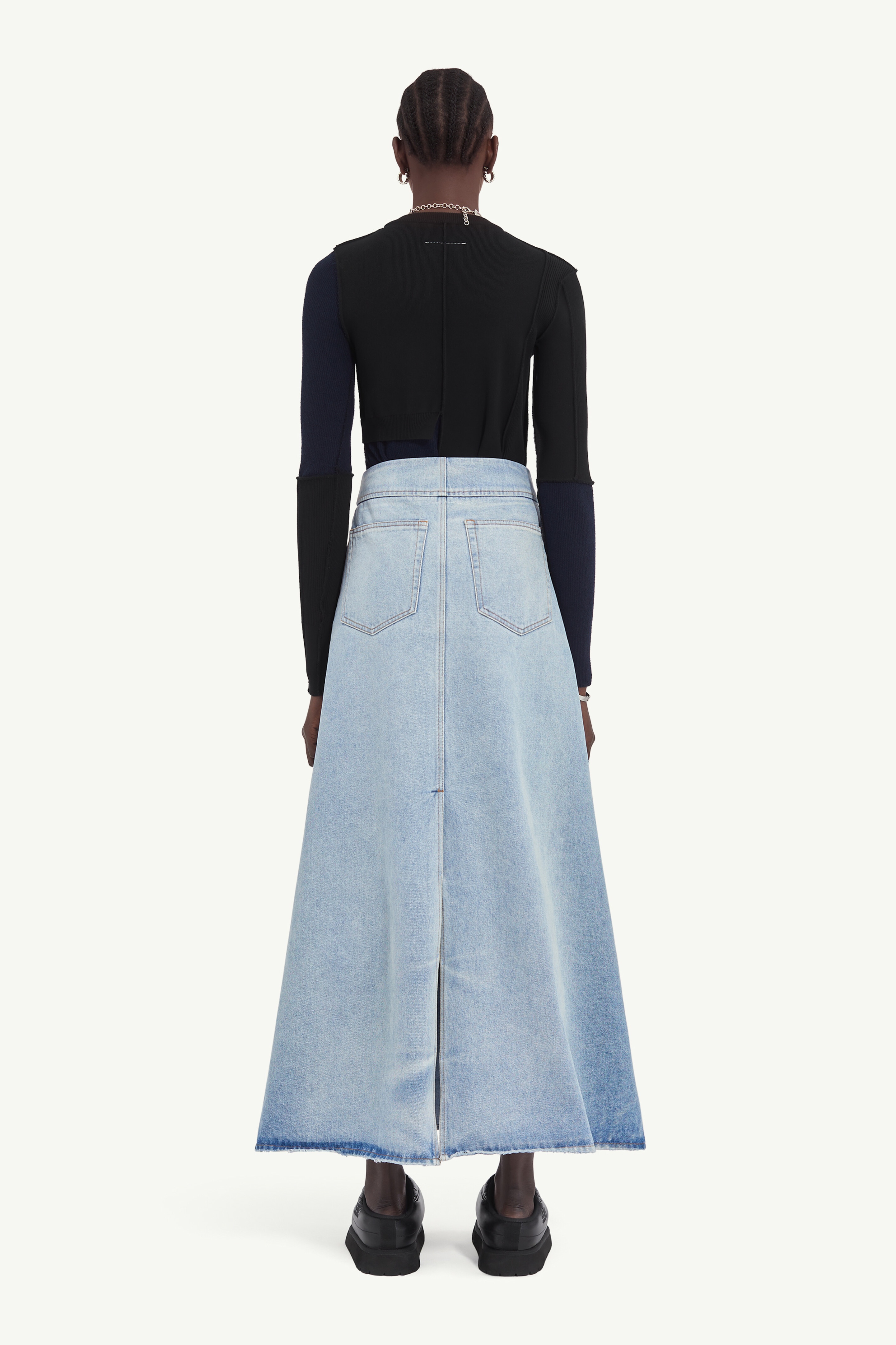 Long denim skirt - 4