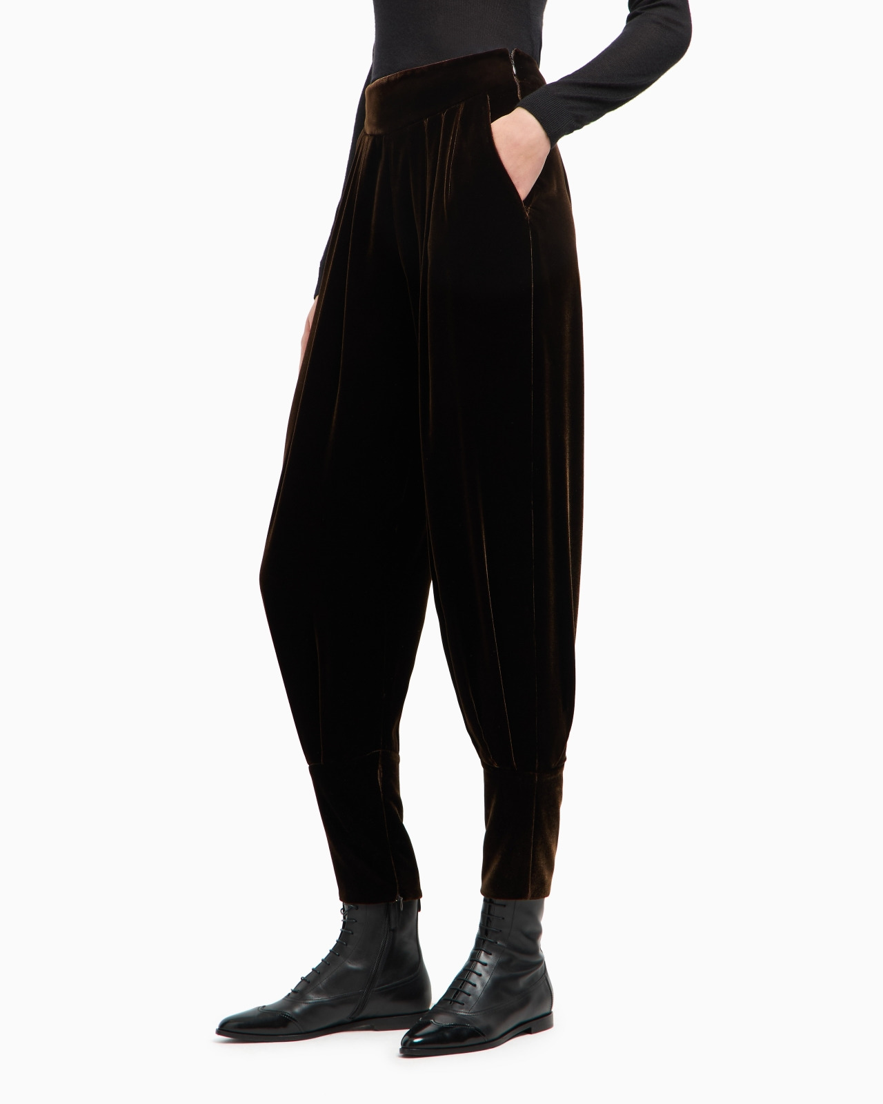 VELVET TROUSERS WITH DARTS - 4