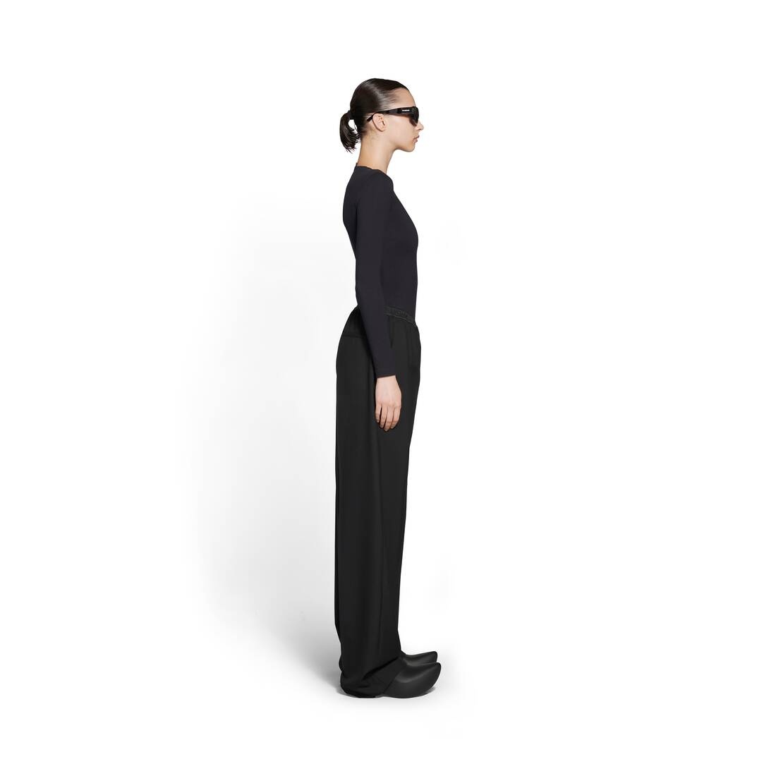 Women's Elastic Pants in Black - 3