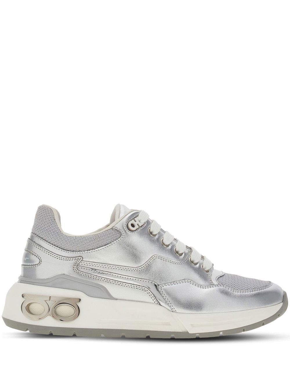 metallic leather sneakers - 1