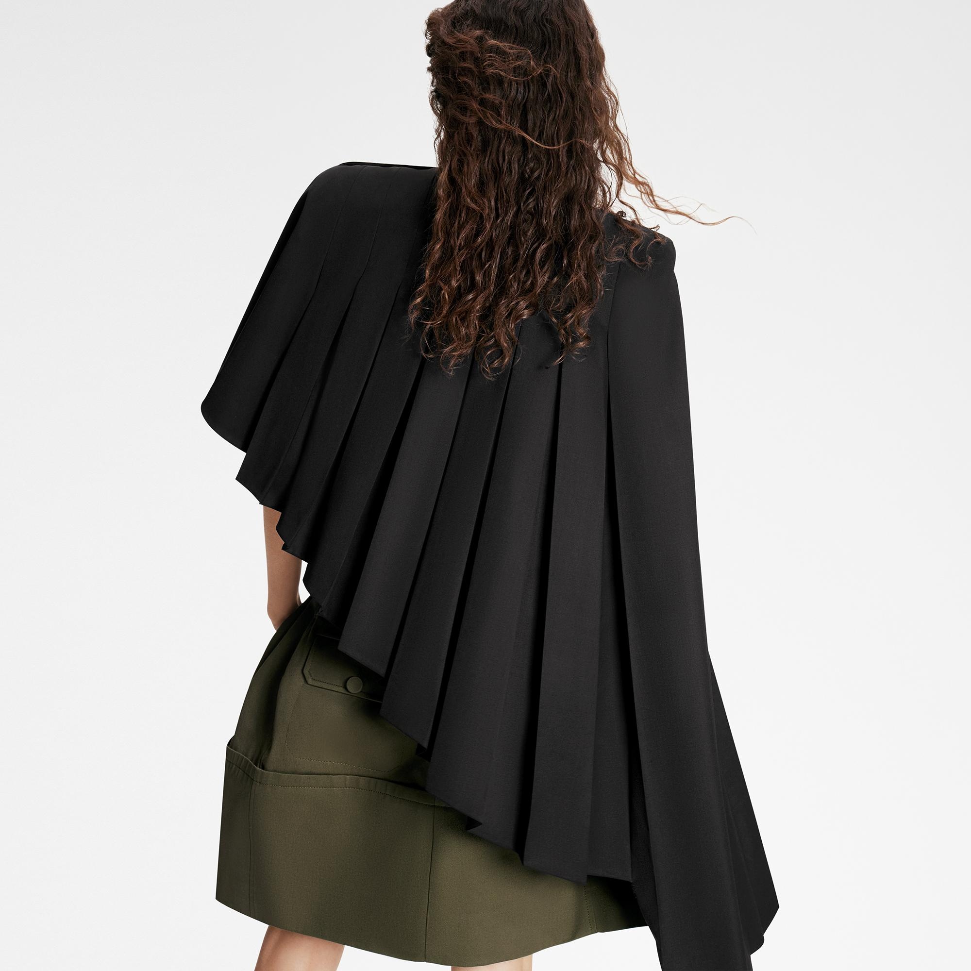 Asymmetrical Pleated Cape - 5