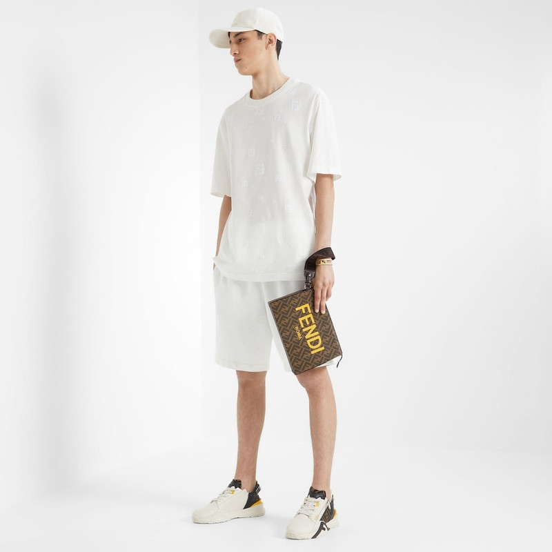 FENDI White jersey pants outlook
